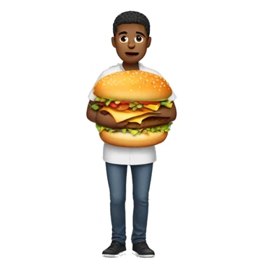 person with a burger as a stomach  sticker