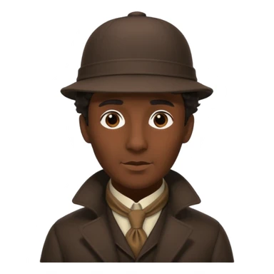 Sherlock Holmes wearing a deerstalker hat in silhouette sticker