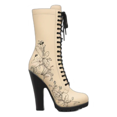 heels-boot-beige-with-black-doodles-zip sticker