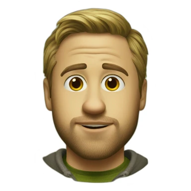 mix of shrek and ryan gosling sticker