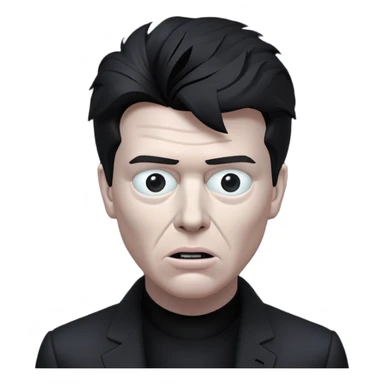 Rick Astley but with a cursed Selene Delgado face with no eyes, but the face doesn’t even fit, so there’s no mouth, the background is pitch black, Rick Astley is a grayish-white color and the entire picture, including Rick Astley, is kind of a staticky, glitchy, horror, analog horror type sticker