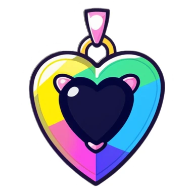 heart shaped mystic topaz holographic charm with rainbow sparkles sticker