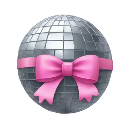 Disco ball with a pink bow on top sticker