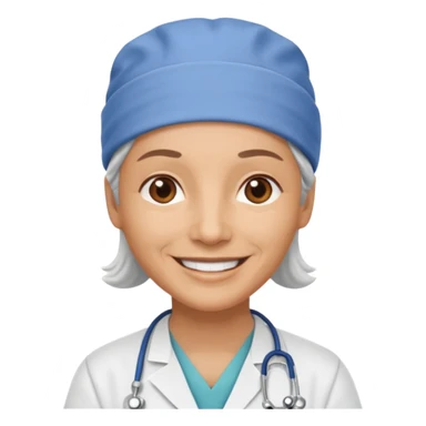 older doctor with scrub cap on sticker