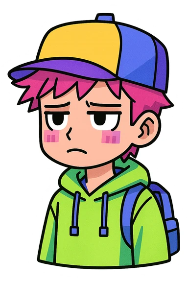 Extract every character from the picture. character including the clothes and accessories they are wearing, and place on a transparent background. Keep the original style and appearance exactly the same. and separately give me the each character picture. There is 3 character in this image. there is two dog

 sticker