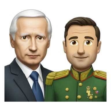 Vladimir poutine avec volodimir zelenski sticker