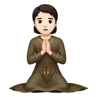 Submissive man on knees wearing female clothes dark hair begging sticker