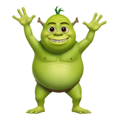 Mike wazowski but with shreks head but Mike still keeps his arms and legs sticker