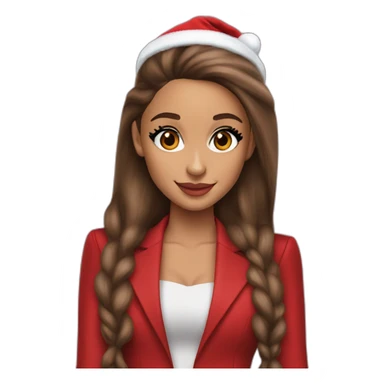 realistic ariana grande wearing a skinny christmas red suit sticker
