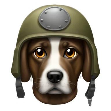 brindle dog military helmet sticker