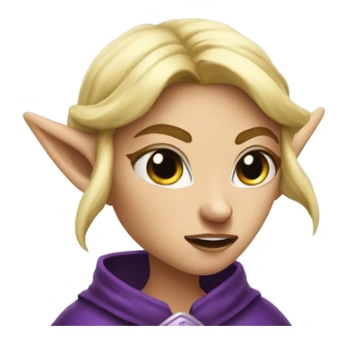Noble female Elf with Elf ears and blonde hair and purple robes Angry angry angry expression sticker