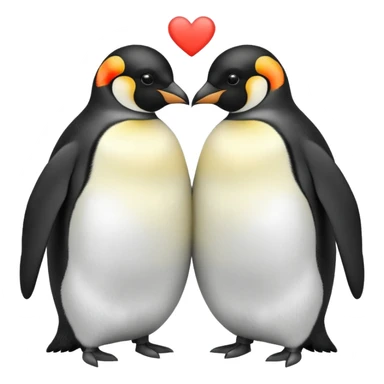 2 emperor penguins facing each other making a heart but no heart emoji sticker