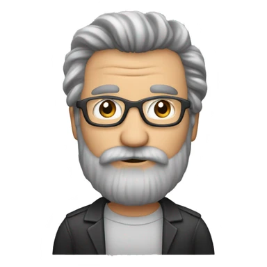 Homme âgé cheveux noir long barbe grise longue avec caméra en main sticker