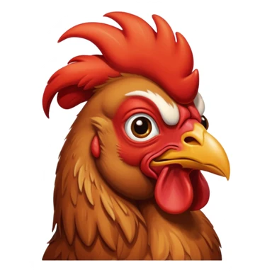 Rooster eating chocolate sticker