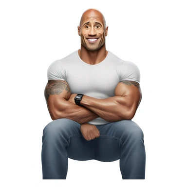 Dwayne the rock Johnson with adidas sticker