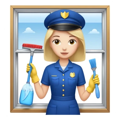 Window Cleaner woman  sticker