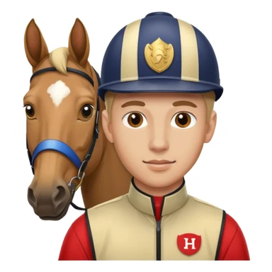 horse jockey man face sticker
