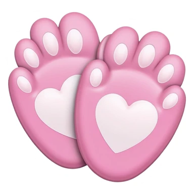 two puppy paws with a white heart on the pad sticker