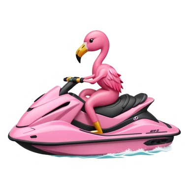 Flamingo riding a jetski sticker