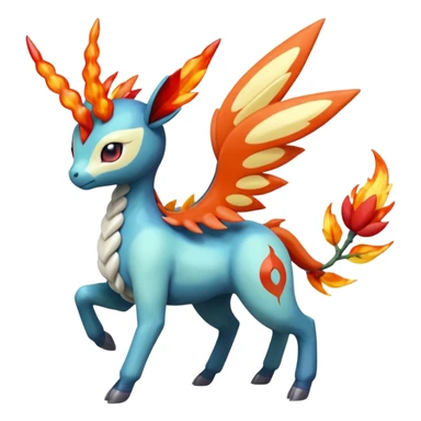 loopy honey-dipped buzzing bumbling fuzzy cute fiery ivy-hydro-Meloetta-Dialga-Salamence-Giratina-Rapidash-Pokémon-Fakémon-fusion-hybrid-creature sticker