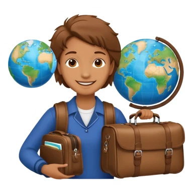 TRAVEL , travel bag , pass board, plane, glob sticker