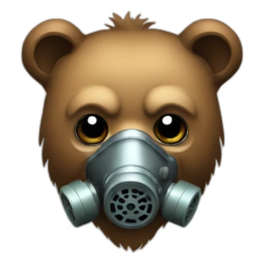 small Grizzly head with Gas mask sticker