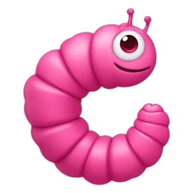 pink worm with hearts around the head sticker
