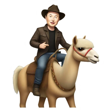 elon musk riding a lama sticker