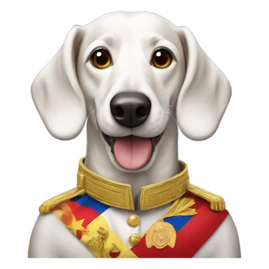 White Dachshund as president of Venezuela  sticker