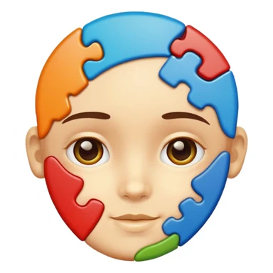 puzzle piece forming a child’s face sticker