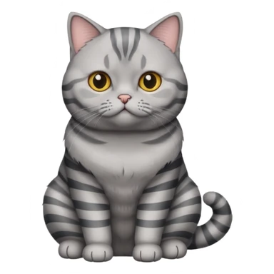 Generate an emoji of a British Shorthair cat with a gray stripe sticker