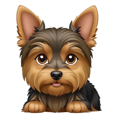 yorkshire terrier dog with small body, tan and black fur, perky ears sticker