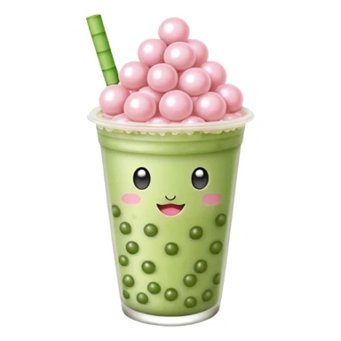 Baby pink matcha boba sticker
