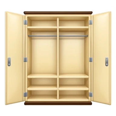 Glossy cream PVC closet with empty shelves sticker