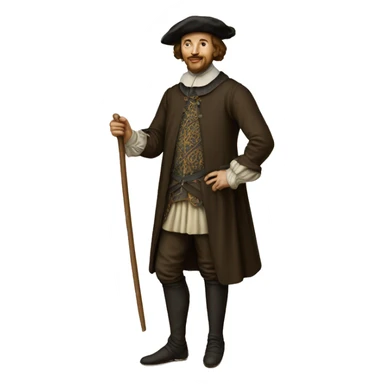 16th century man full length  sticker