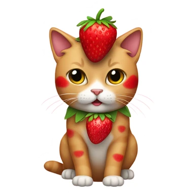 Cat wearing strawberry costume sticker