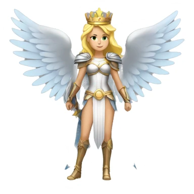 Blond Valkyrie full body with crown with wings sticker