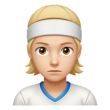 Tennis player with white sweatband sticker