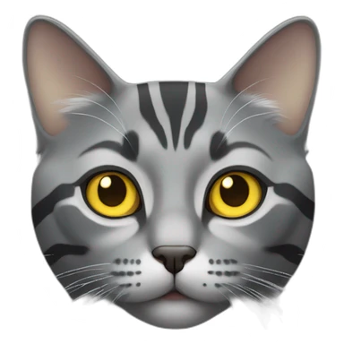 gray cat with yellow eyes and beautiful dark gray stripes sticker