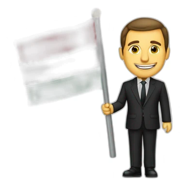 Macron avec le drapeau de la palestine sticker