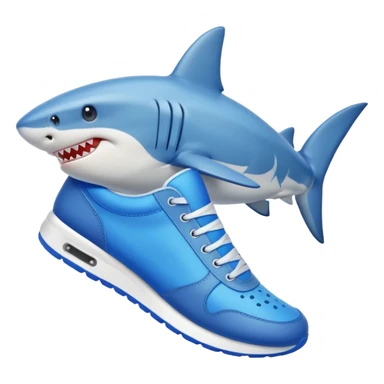 Tiburon con tenis azules  sticker