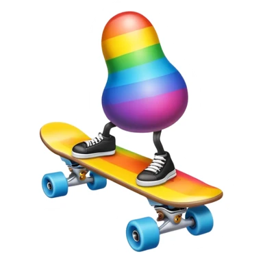 rainbow Poop emoji skateboarding  sticker