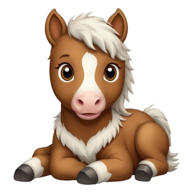 baby horse brown and white  sticker