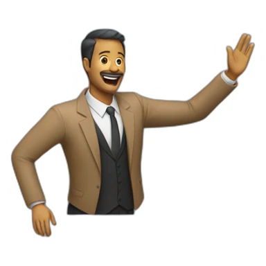 person celebrating a preacher by putting there arm in the air with and their head back sticker