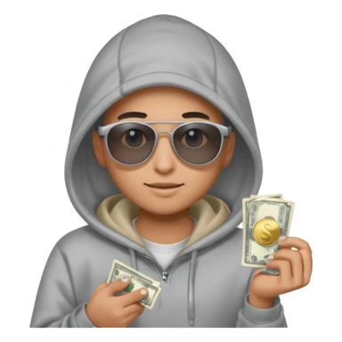 hoodie, sunglasses, money ALL SILVER sticker