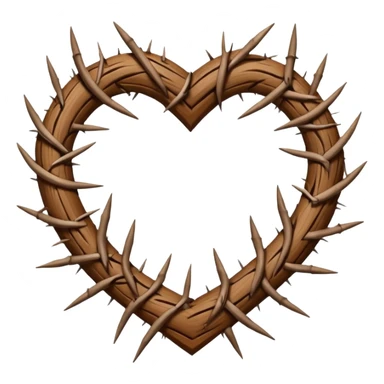 Around the heart  Crown thorns  in horizontal lly  sticker