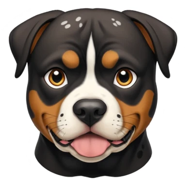 Pitt bull rottweiler white muzzle with black spots sticker
