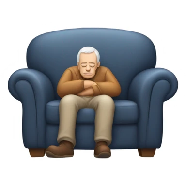 Old man sleeping in an armchair sticker