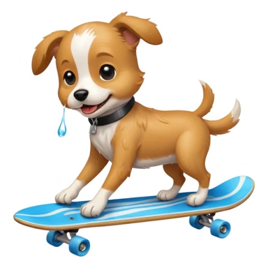 Dog riding a skateboard drinking  sticker