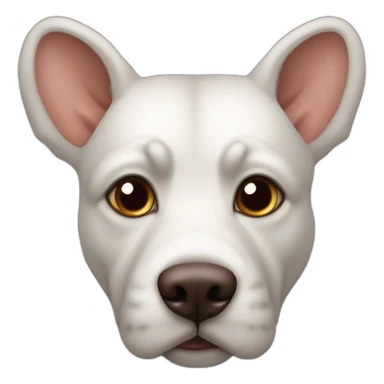 Cabeza de Perra de raza ratonero bodeguero con grandes orejas puntiagudas completamente levantadas, con manto blanco y manchas marrones en la cabeza sticker